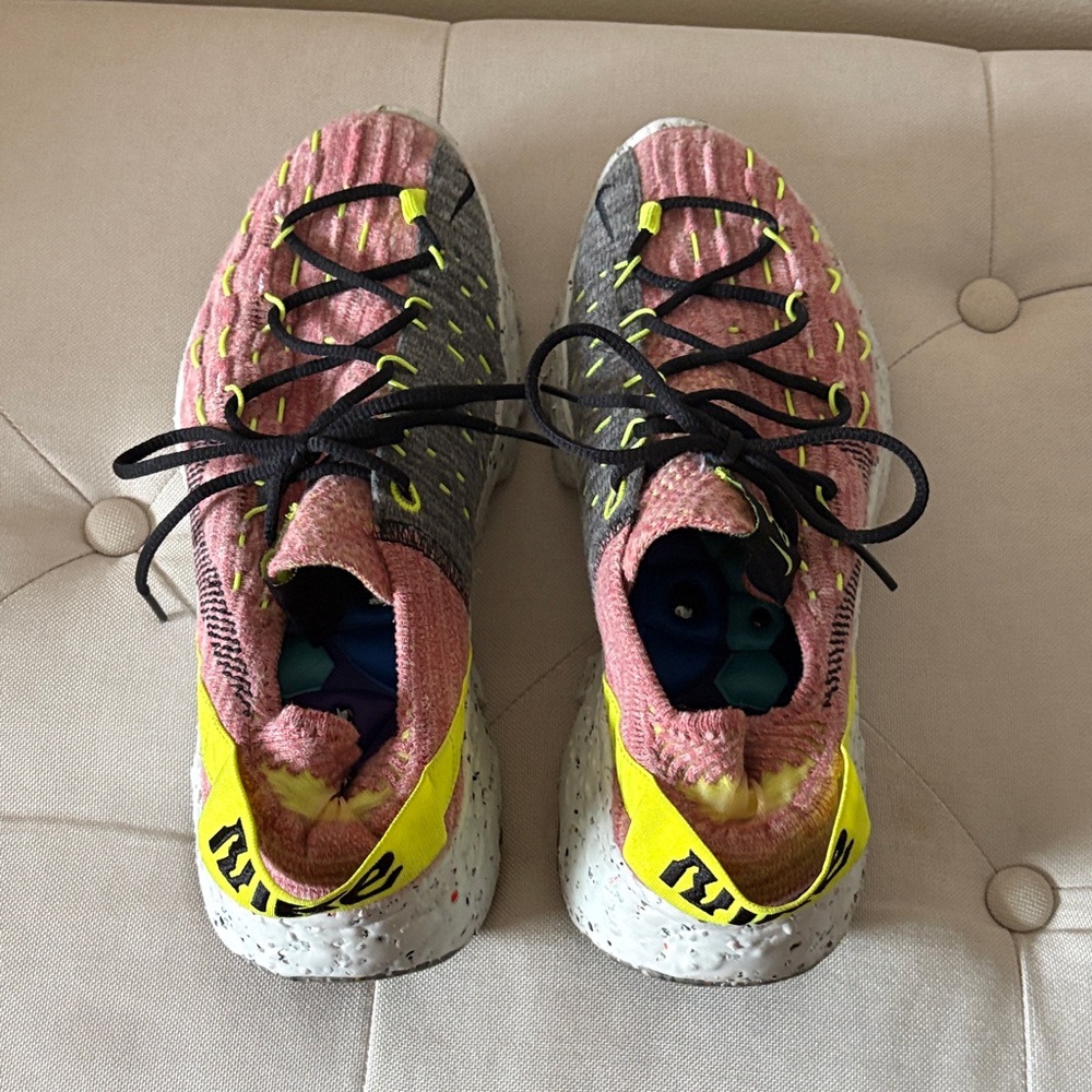 Nike Women's Sneakers in Pink and Yellow - Picture 6 of 7